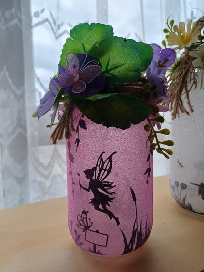 Glitter fairy night jar – Pink glitter, 15 cm