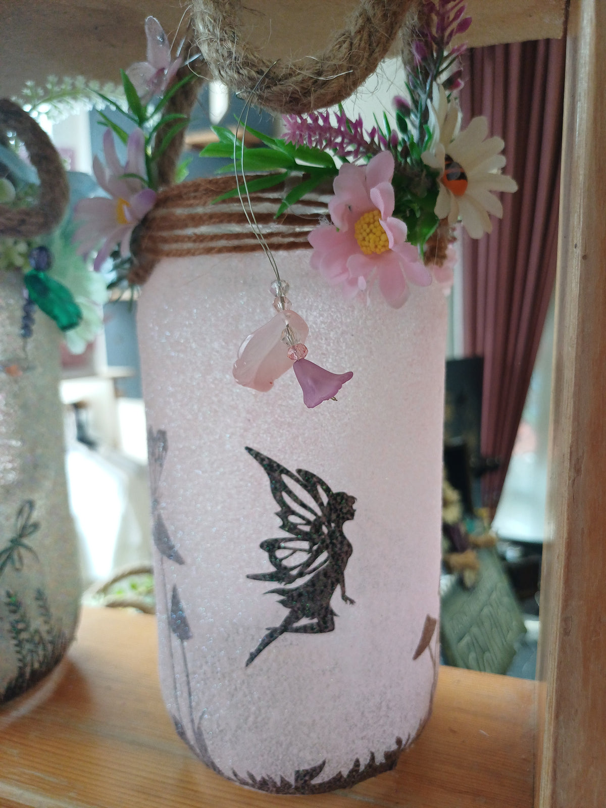 Glitter fairy night jar – Pinky, 13 cm