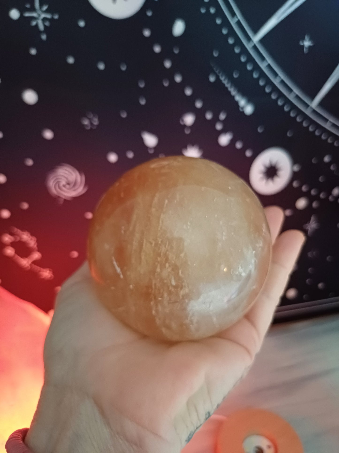 Honey Calcite Sphere