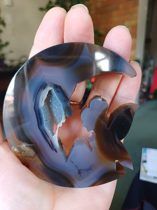 Druzy Agate Moon Fairy