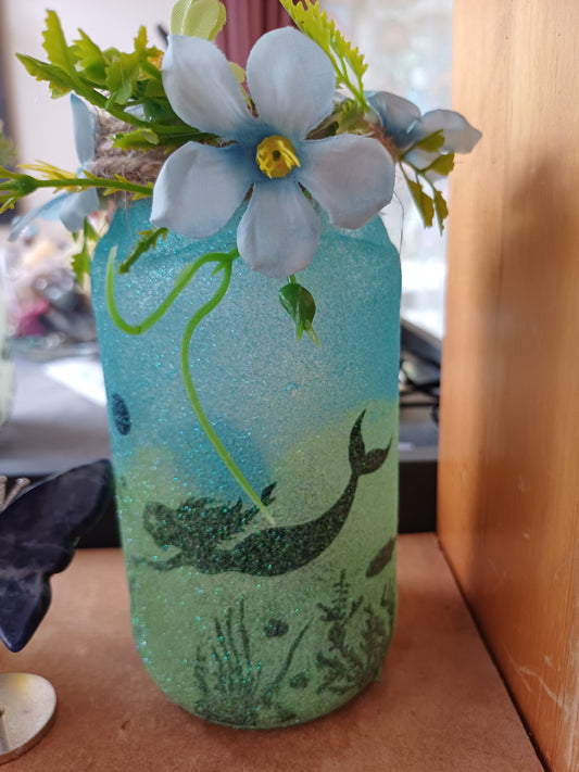 Mermaid night jar – Blue-green