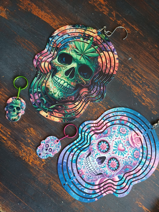 Skull wind spinner