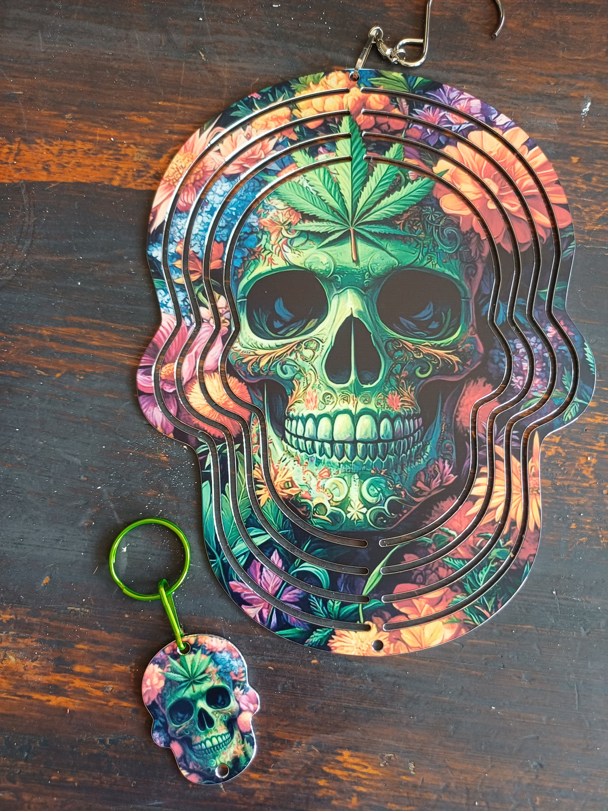 Skull wind spinner – Green