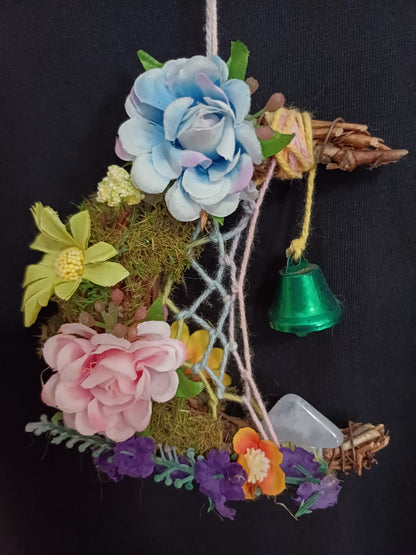 Hanging crystal crescent moon – Lacey Blue