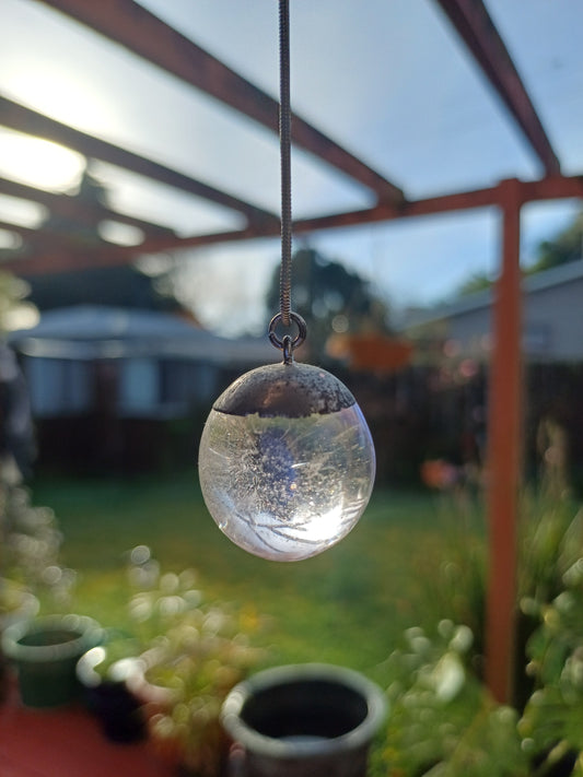 Clear Quartz Crystal Ball Pendant