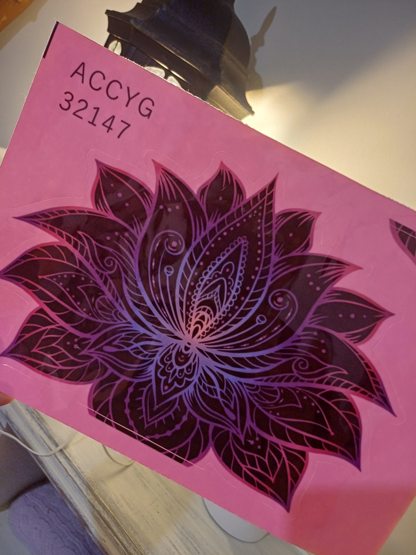 Glow in the dark decal