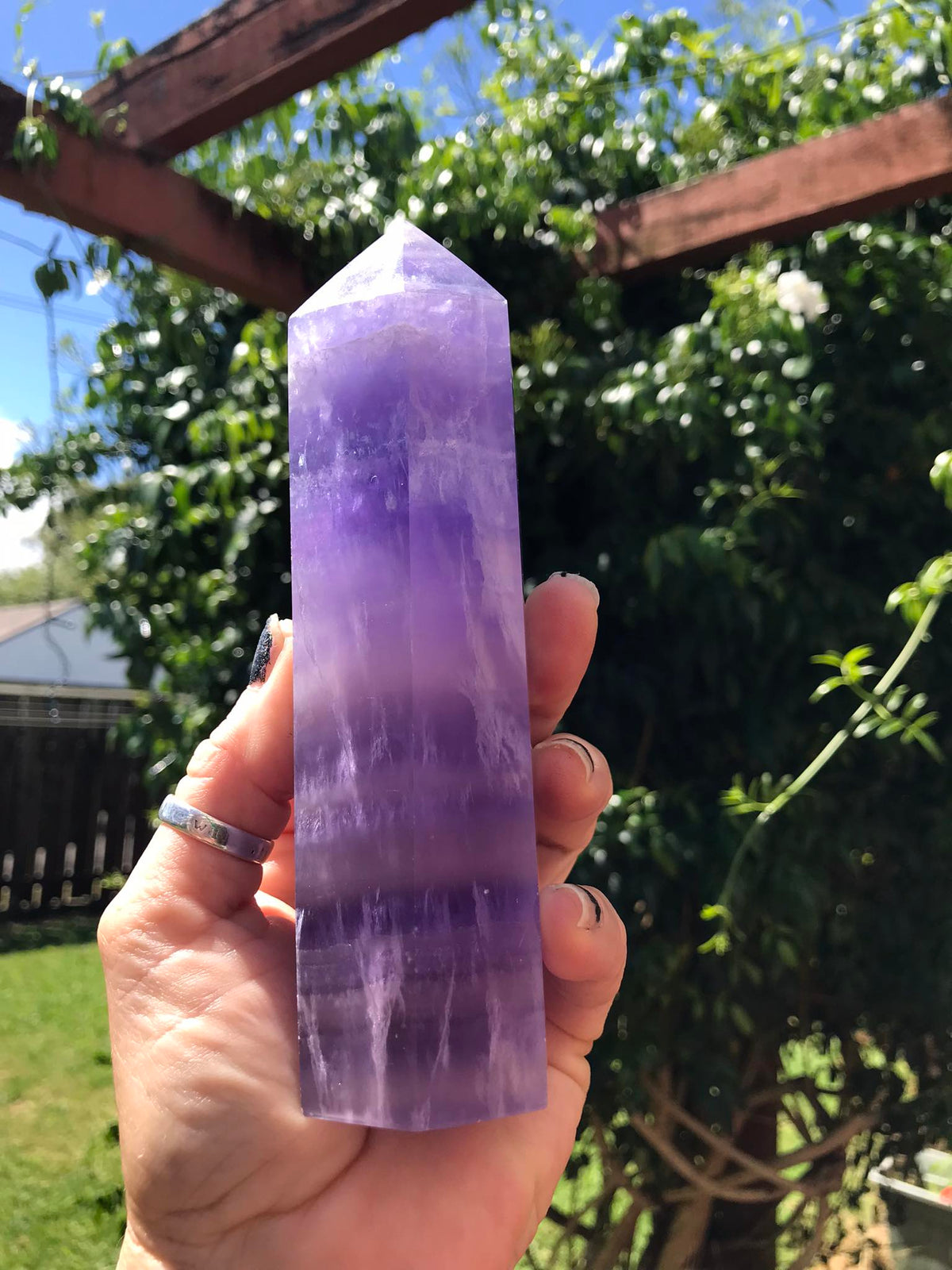 Lavender and Indigo Fluorite Tower