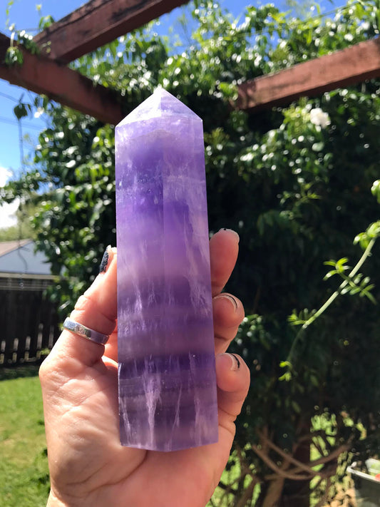 Lavender and Indigo Fluorite Tower