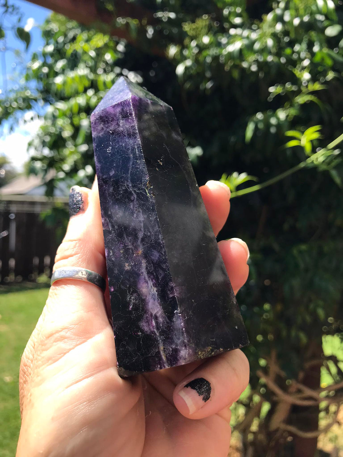 Rainbow Fluorite Tower, 12 cm