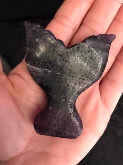 Fluorite Mermaid Tail Carving, view 3