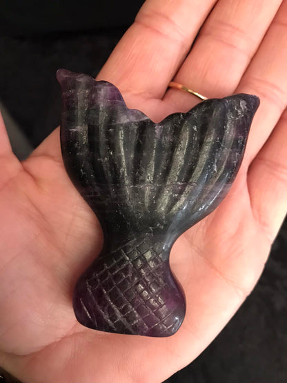 Fluorite Mermaid Tail Carving, view 2