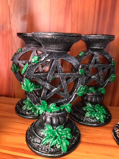 Pentagram star sphere holder – Earthy green