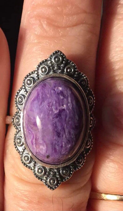 Charoite ring – Style 1