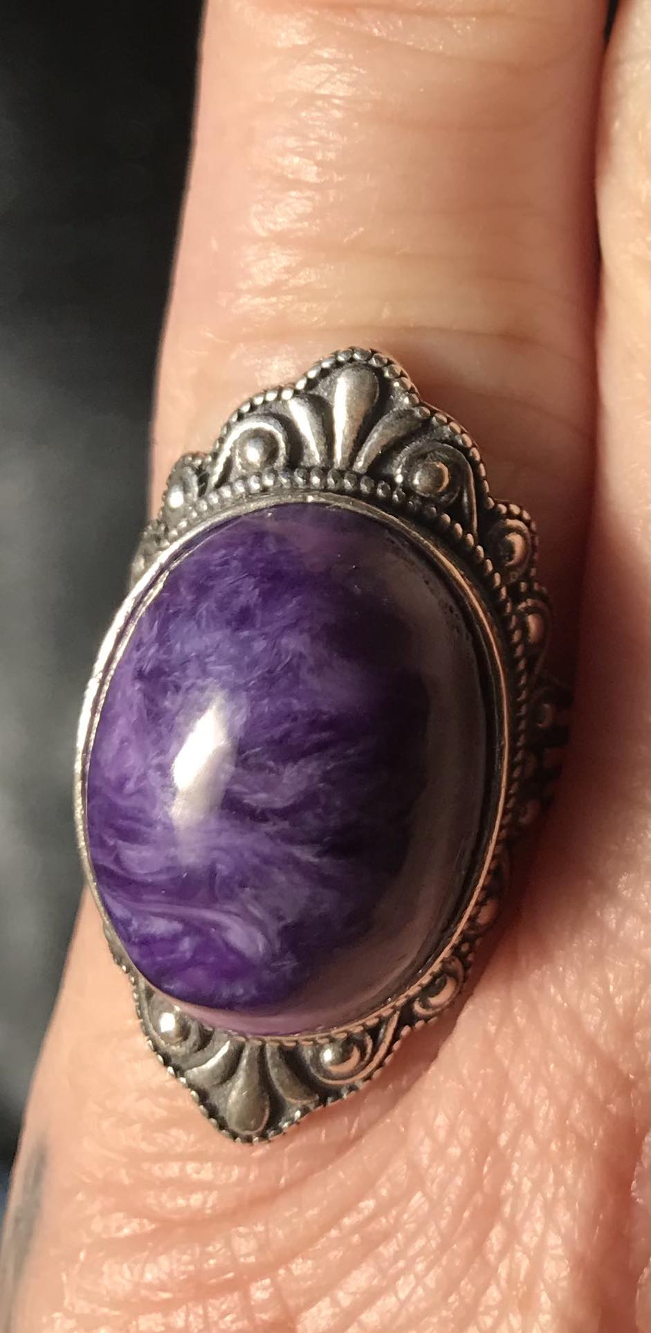 Charoite ring – Style 2