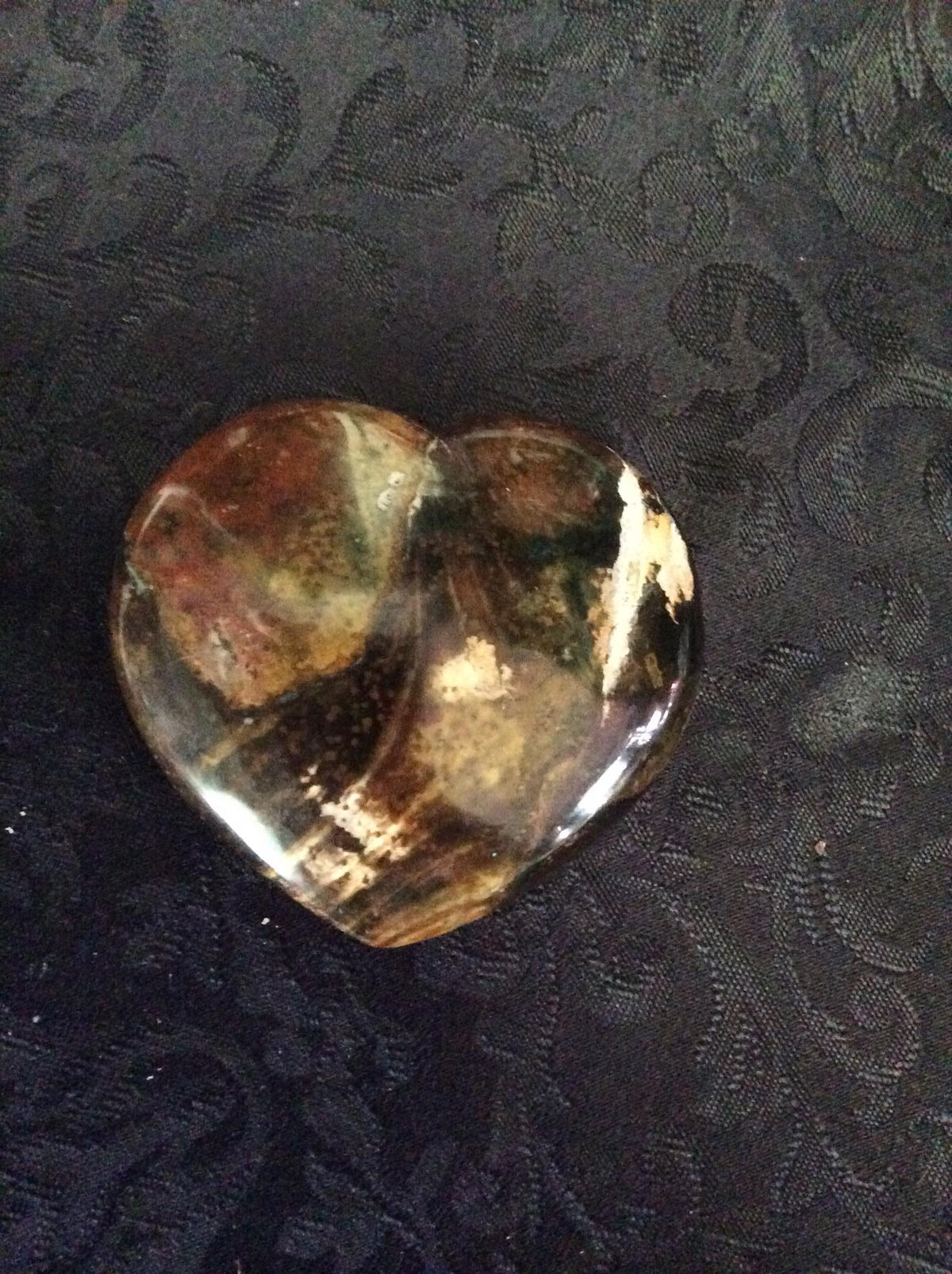 Ocean jasper heart stone, view 4