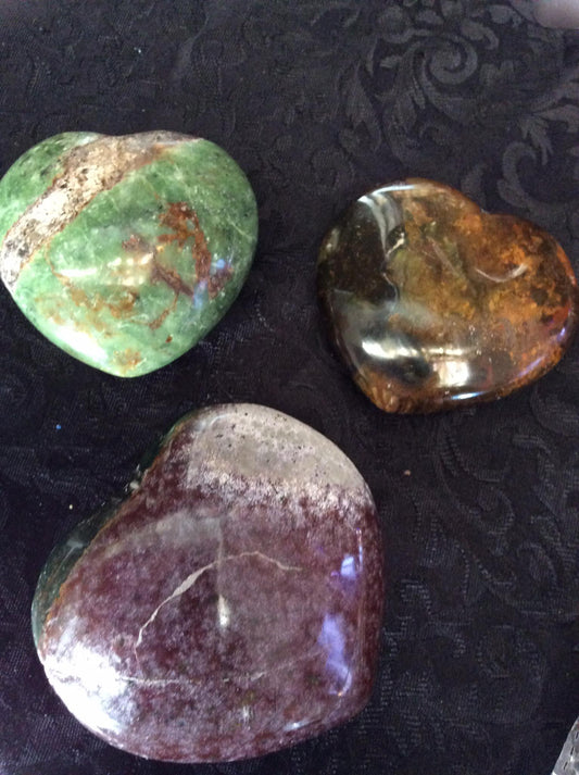 Ocean Jasper stone hearts