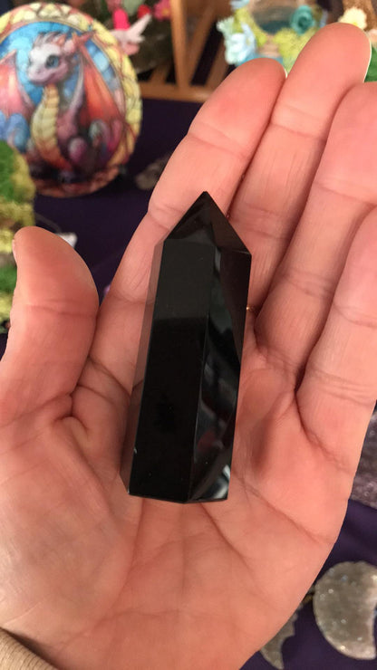 Black obsidian stone – 7 cm