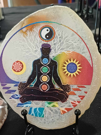 Painted agate slice – Chakra