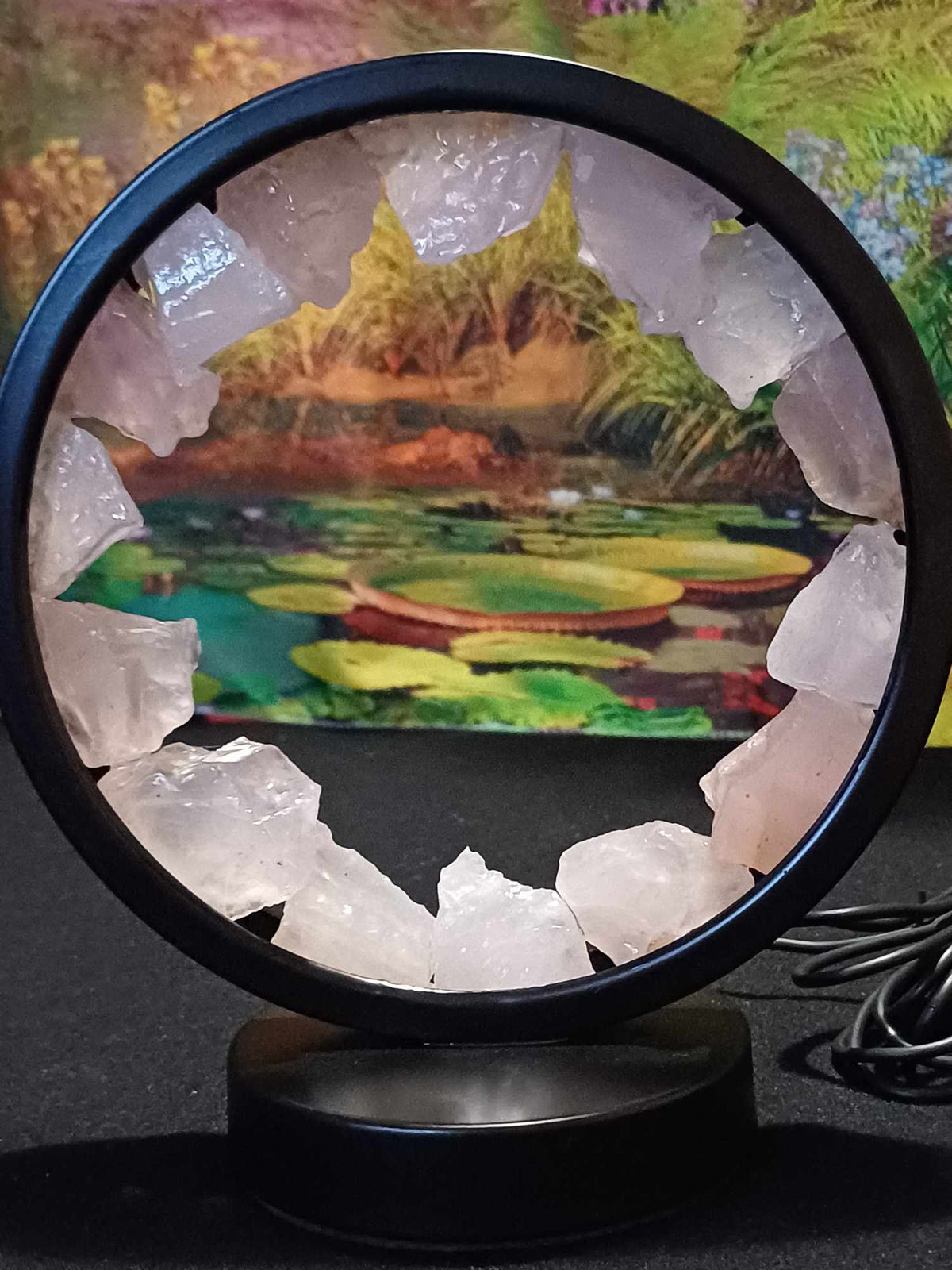 Round crystal lamp – Rose quartz