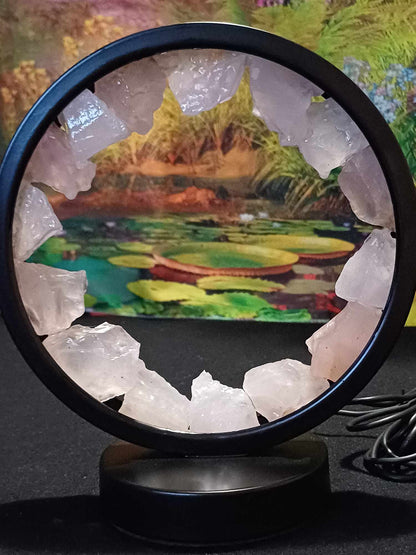 Round crystal lamp – Rose quartz