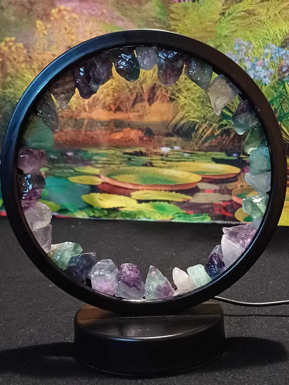Round crystal lamp – Fluorite