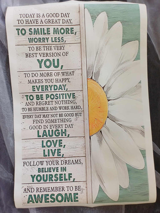 Daisy Inspirational Canvas Print, 60 cm