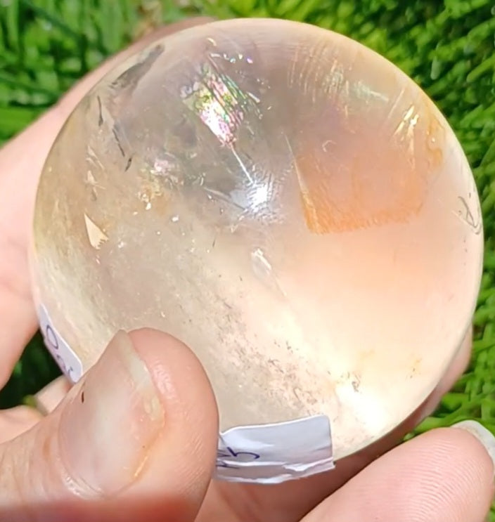 Clear Quartz Sphere with Rainbow Flash, view 4