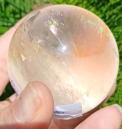 Clear Quartz Sphere with Rainbow Flash, view 4