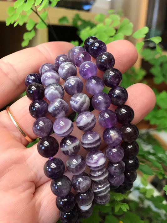 Chevron Amethyst Stretch Bracelet